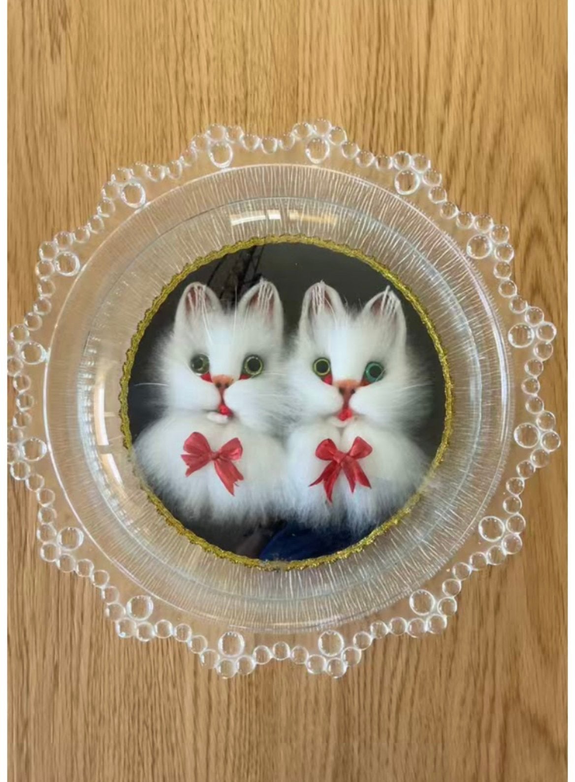 Vintage 3D Kattenbord / Wandbord met Pluizige Kittens, Enlèvement ou Envoi