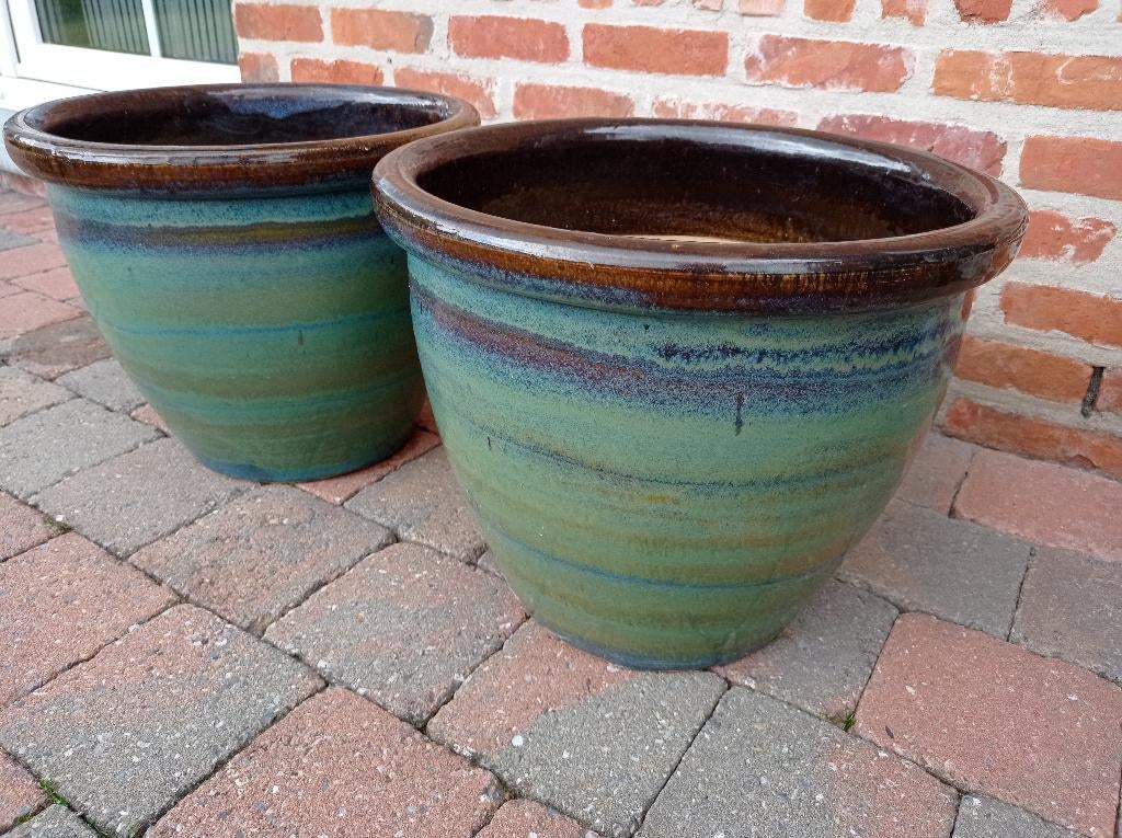 Moderne terracotta bloempot (70€/stuk), Rond, Zo goed als nieuw, Terracotta, Balkon