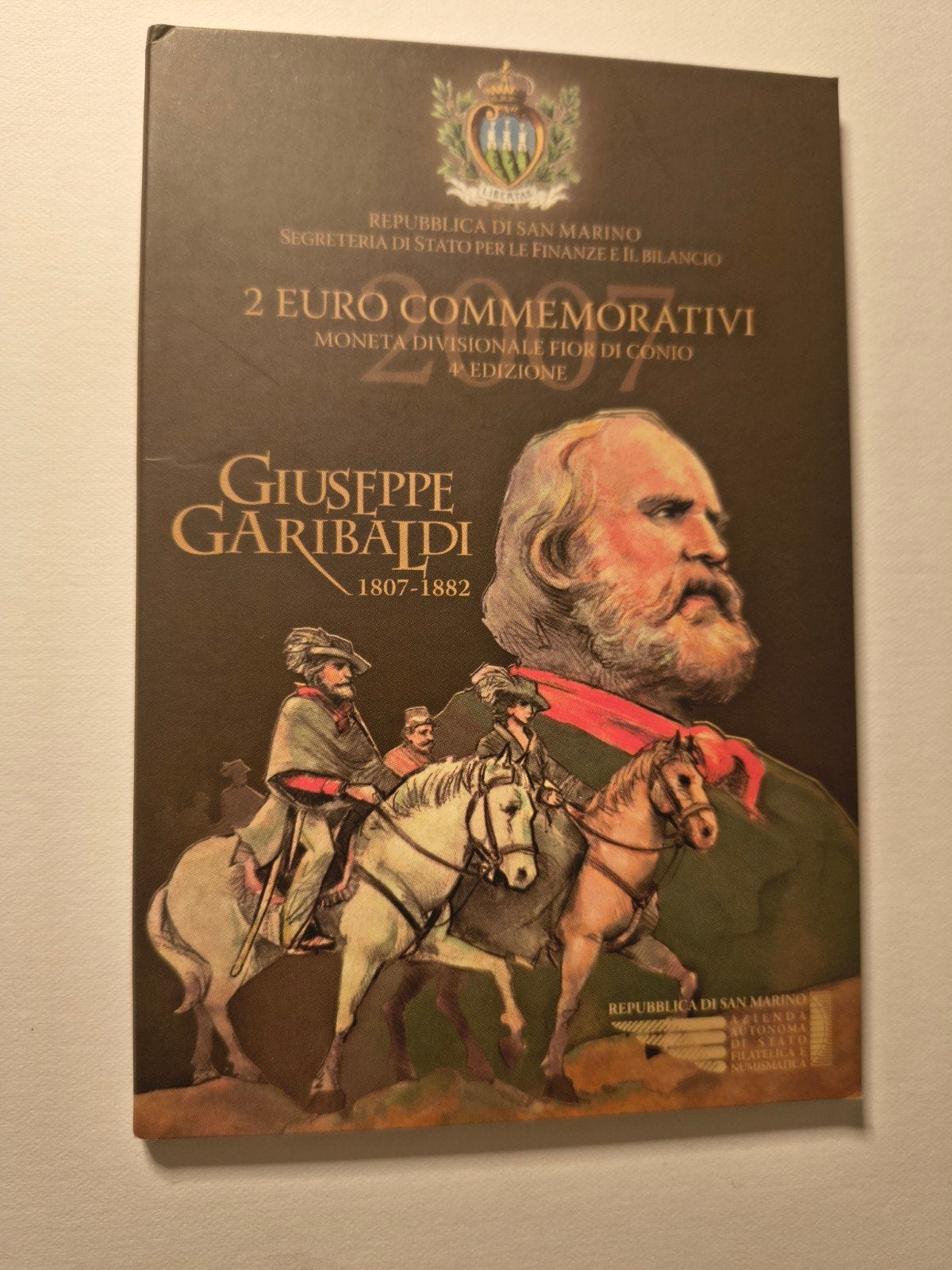 San Marino 2 euro 2007 "Garibaldi", Timbres & Monnaies, Monnaies | Europe | Monnaies euro, Enlèvement ou Envoi, Saint-Marin, 2 euros