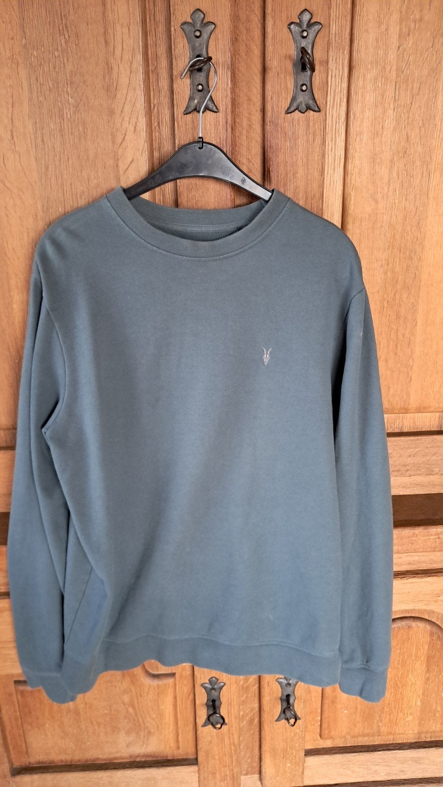 Blauwgrijze heren sweater 'All Saints' maat M, All Saints, Ophalen of Verzenden, Zo goed als nieuw, Maat 48/50 (M)