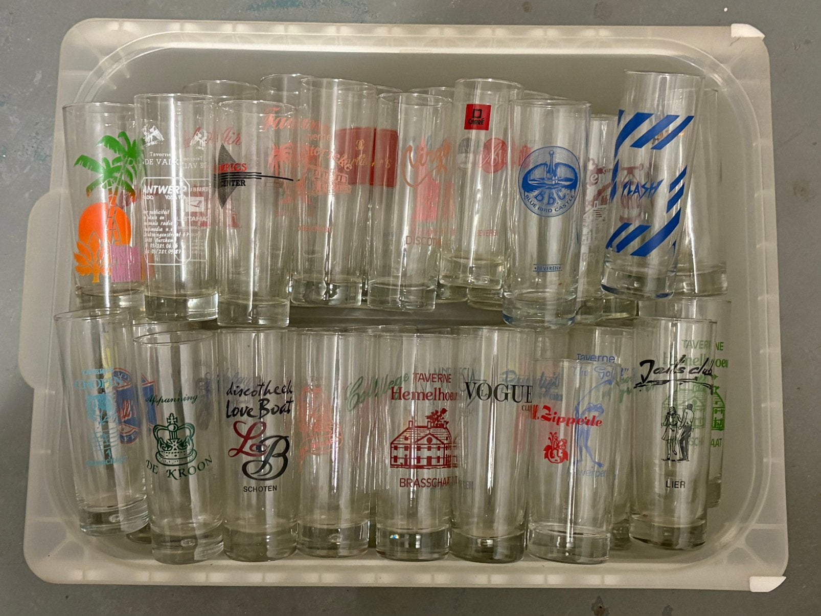 Groot lot longdrink glazen vintage, Ophalen