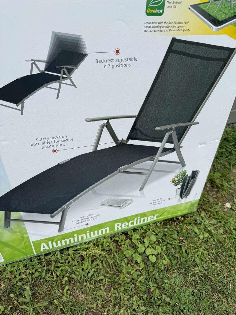 tuin ligstoel/ligbed (alumin) nieuw FloraBest, Tuin en Terras, Tuinsets en Loungesets, Ophalen, Nieuw