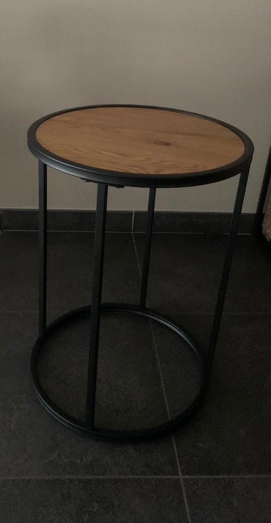 Bijzettafel, Minder dan 55 cm, Rond, Zo goed als nieuw, Hout