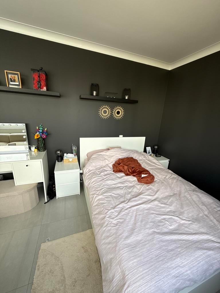 Twijfelaar met opbergruimte en nachtkastjes, Huis en Inrichting, Ophalen, Wit, 140 cm, Zo goed als nieuw