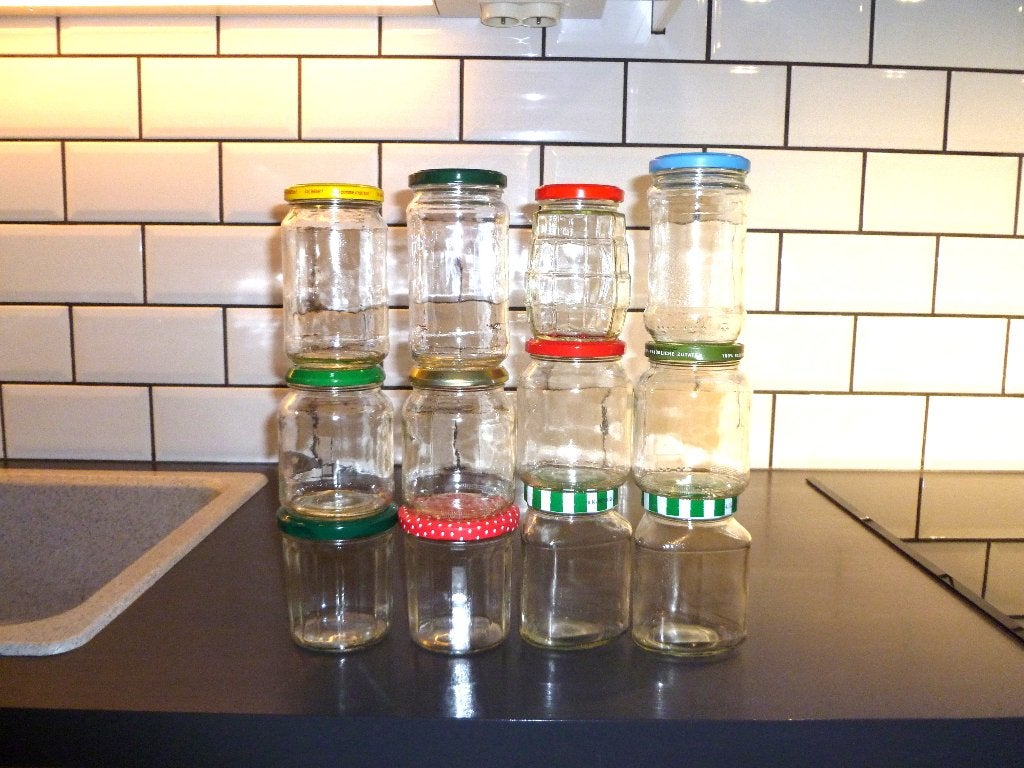 Lot de 12 bocaux confitures,compote,.., Maison & Meubles, Comme neuf, Verre, Enlèvement, Classique