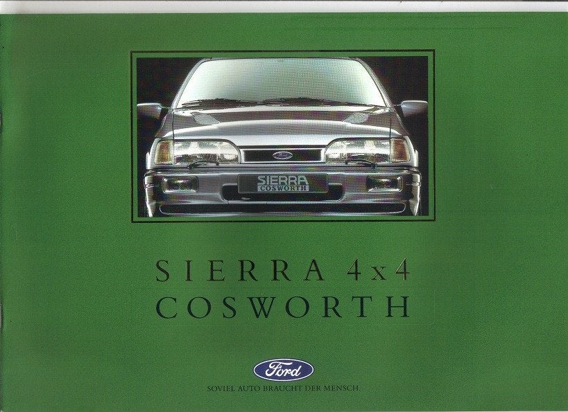 Ford Sierra '90 4x4 Cosworth, brochure 11/1990, Envoi, Comme neuf, Ford