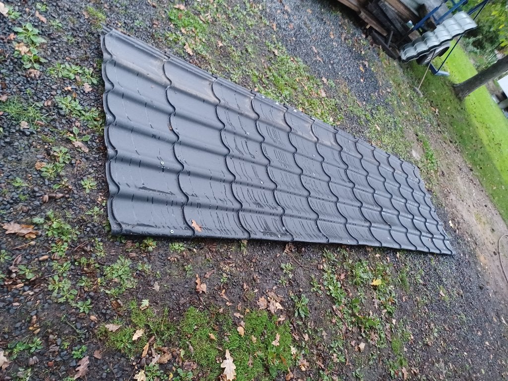 7 Dakpan platen, 10 nok kappen, 5 kant kappen, Doe-het-zelf en Bouw, Gebruikt, Zwart, 15 m² of meer, Metaal