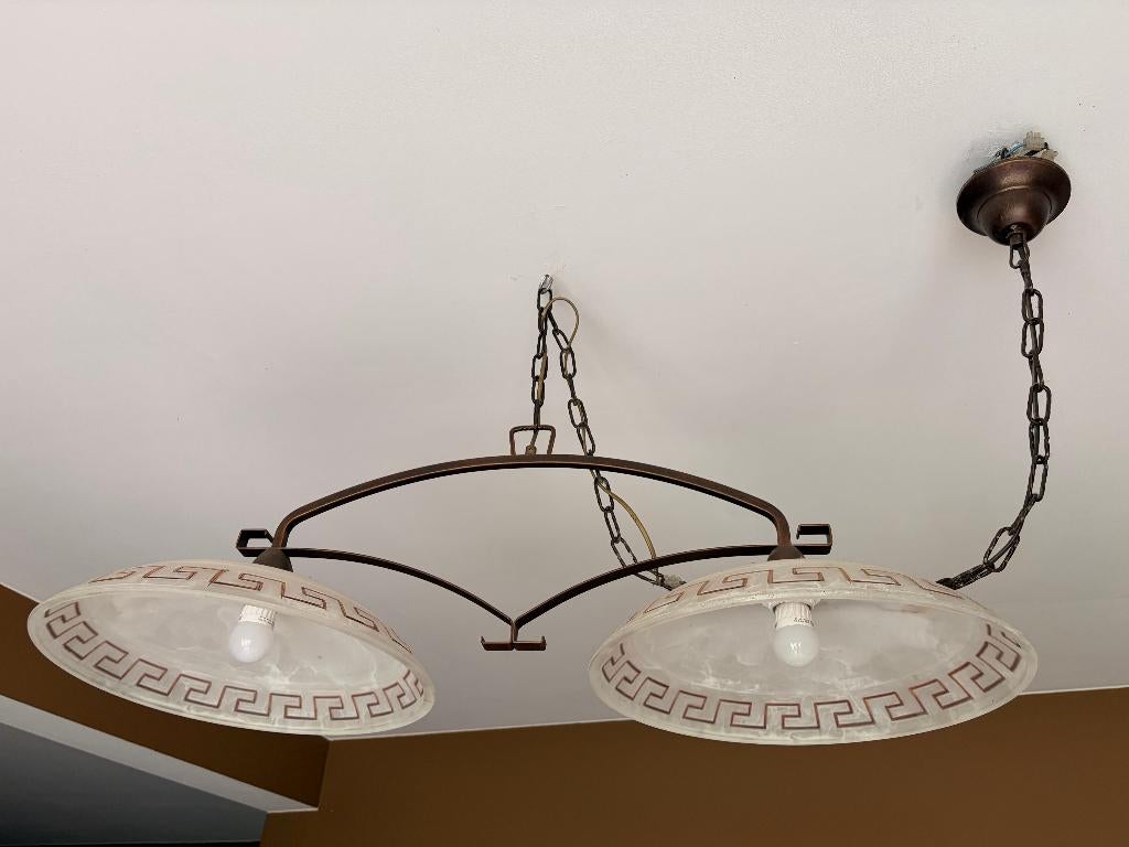 Lustre "billard", Enlèvement, Utilisé, Verre, Lustre billard