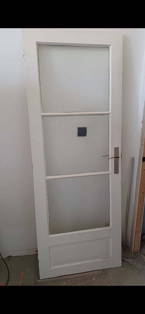 Glazen volle binnendeur wit., Doe-het-zelf en Bouw, Ophalen, Gebruikt, Minder dan 80 cm, Binnendeur