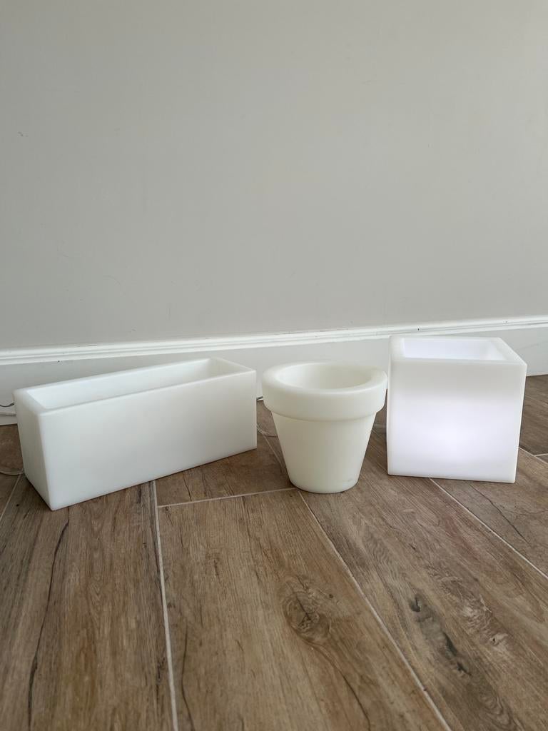 Lichtgevende  bloembakjes | set nieuw 180€ nu 29€, Ophalen, Zo goed als nieuw