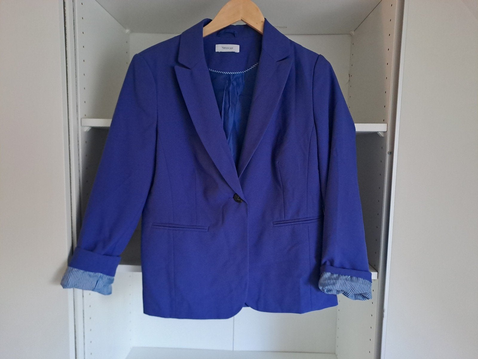 Mt 42 Koningsblauwe blazer, Blauw, Maat 42/44 (L), Ophalen of Verzenden, Zo goed als nieuw
