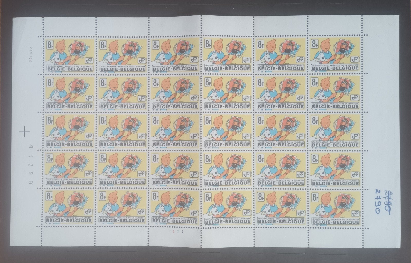 Blad 30 TINTIN-stempels (nieuw), Postzegels en Munten, Postzegels | Europa | België, Ophalen of Verzenden
