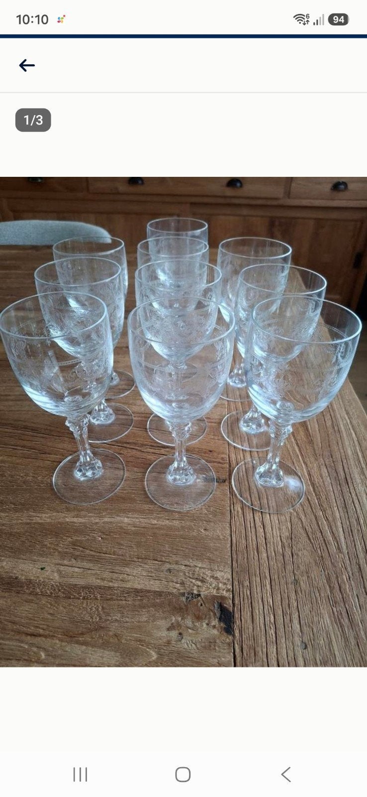 10 Kristallen wijnglazen medium, Verzamelen, Glas en Drinkglazen, Verzenden