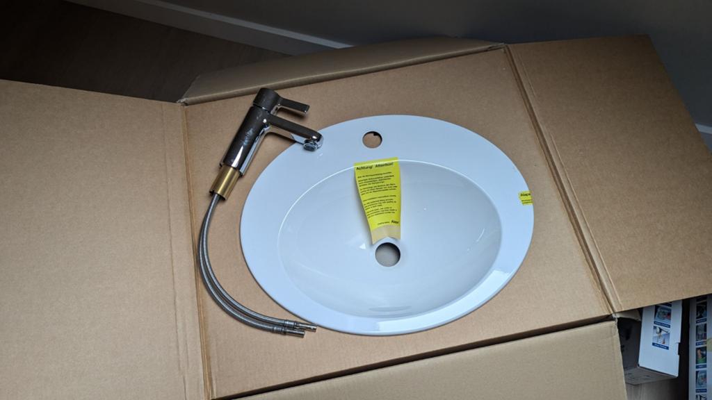 Waskom/wastafel inbouw 2 stuks + Hansgrohe kraan (2x), Enlèvement ou Envoi