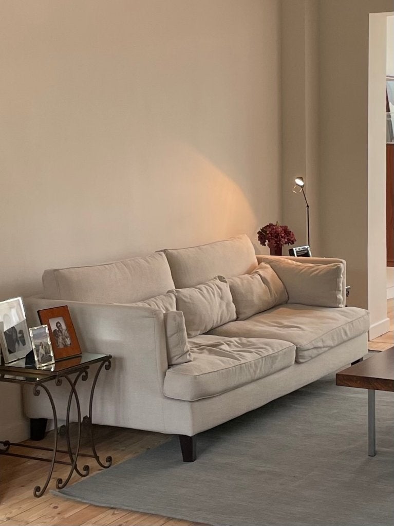AM.PM Sacha 5-zits zetel beige/ecru – 217 cm, Huis en Inrichting, Ophalen, Gebruikt, Driepersoons, 75 tot 100 cm