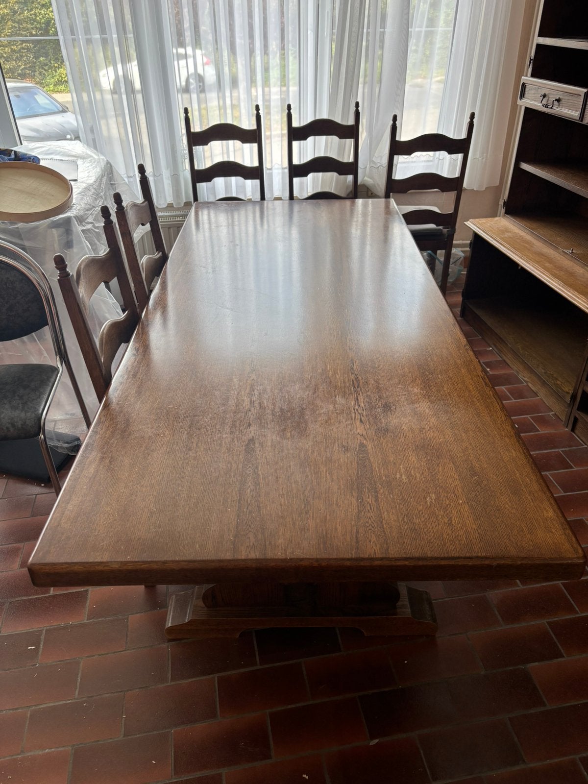 Tafel met stoelen, Ophalen, Gebruikt, 4 tot 6 stoelen