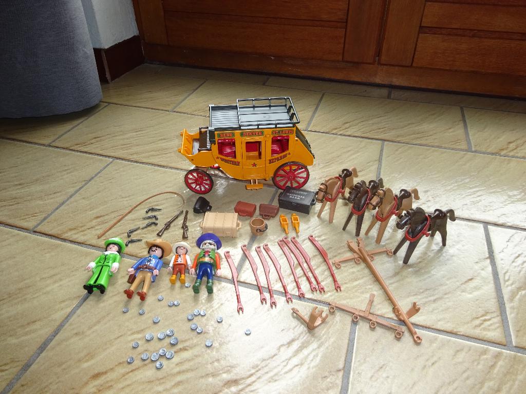 Calèche western Playmobil, Enlèvement ou Envoi, Comme neuf, Ensemble complet