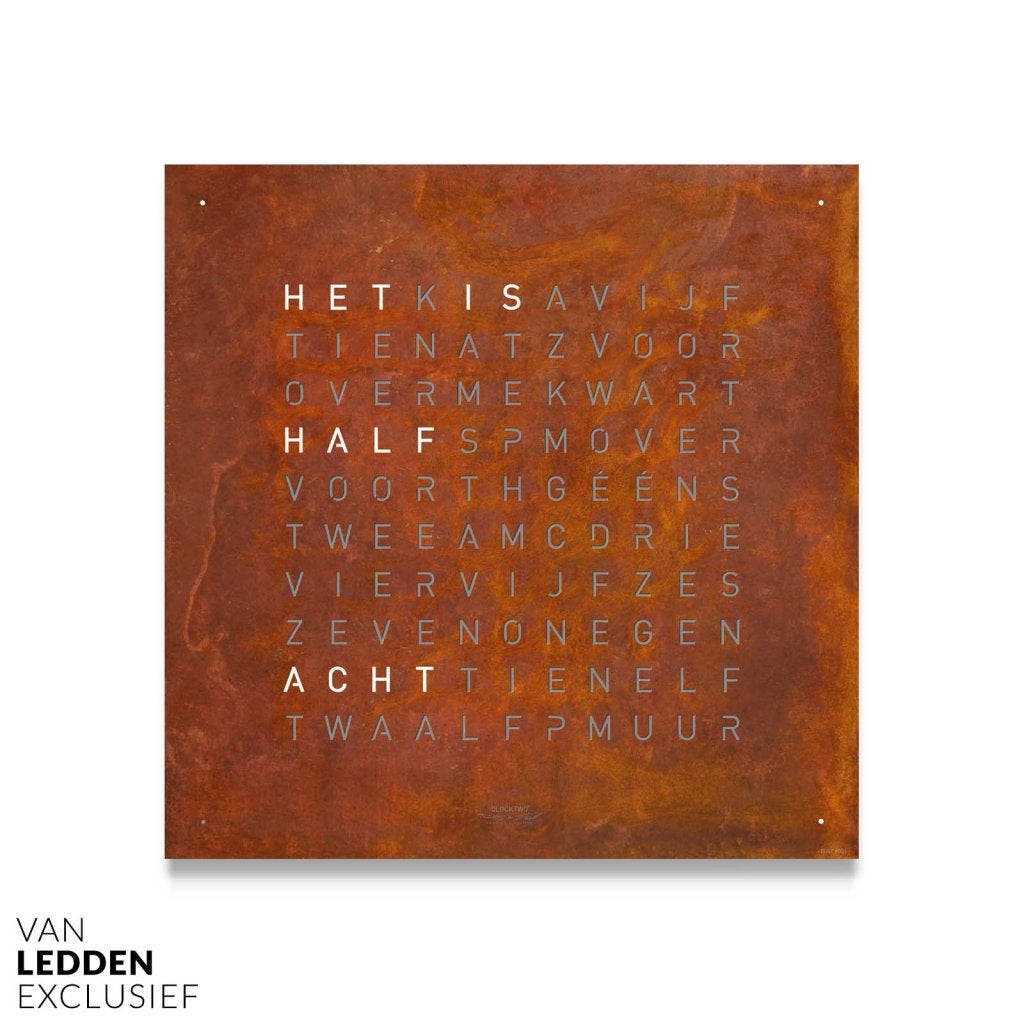 Qlocktwo Earth 45 Creator’s Edition Rust Woordklok Roest 45, Maison & Meubles, Accessoires pour la Maison | Horloges, Neuf, Enlèvement ou Envoi