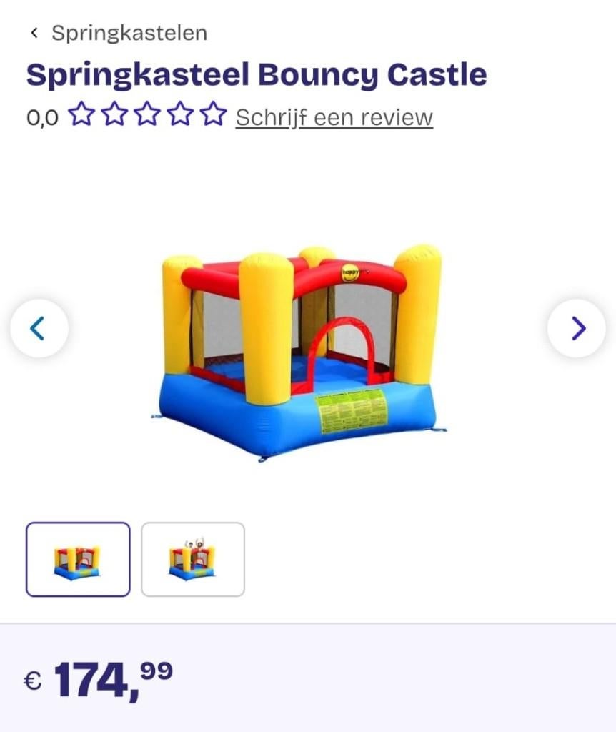 Klein springkasteel voor kinderen <=6jaar, Enlèvement, Comme neuf