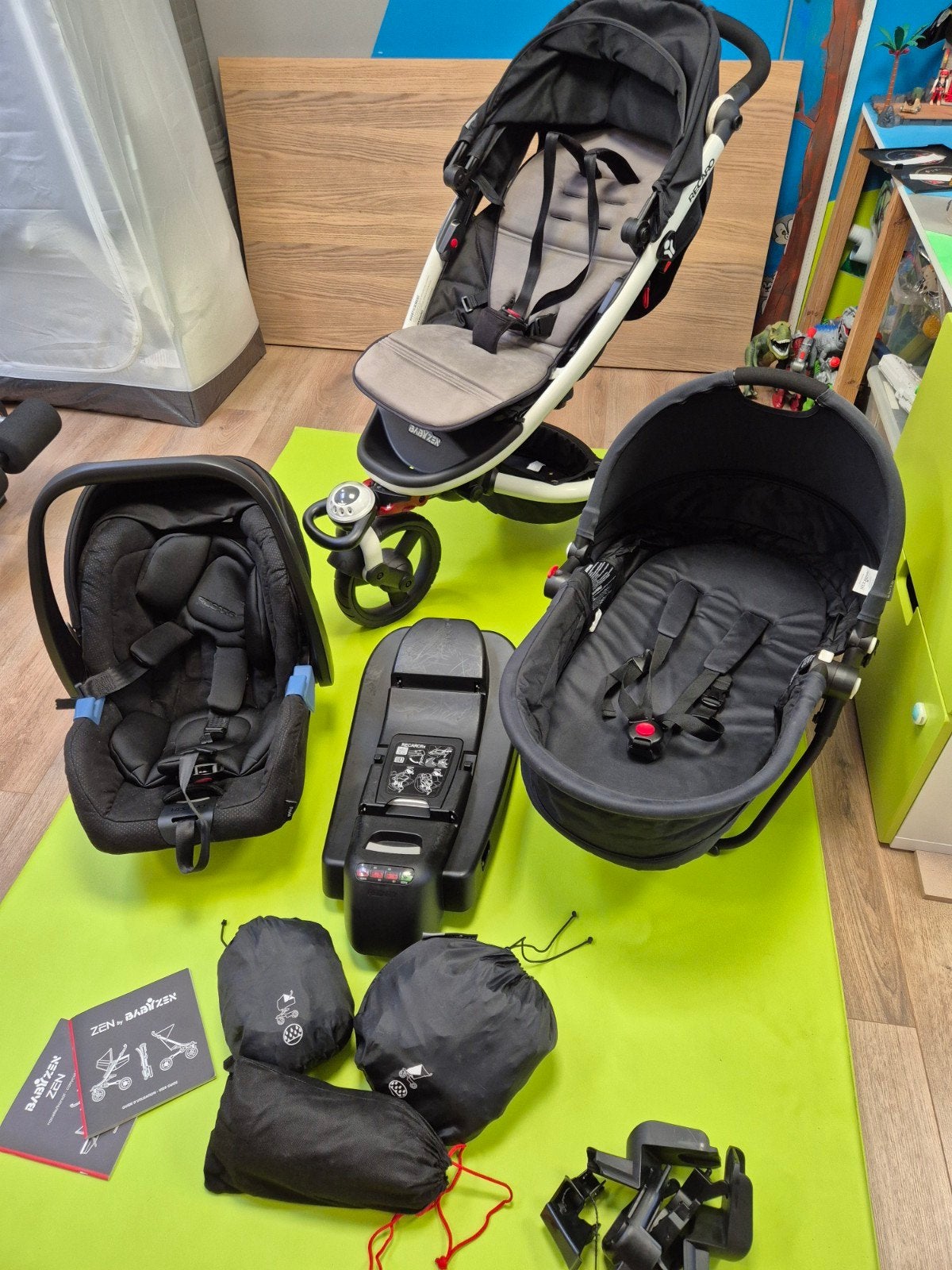 Pack Trio Complet Poussette Babyzen Recaro Zen Noir + Base I, Enlèvement, Poussette