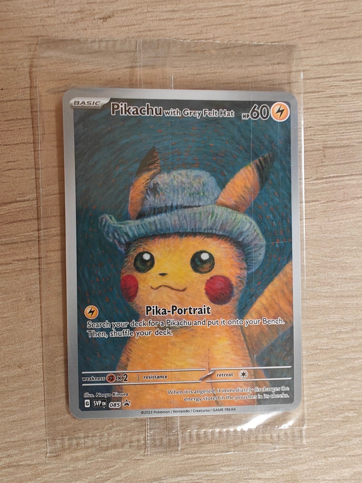 Pikachu van gogh/grey felt hat, Hobby en Vrije tijd, Ophalen of Verzenden