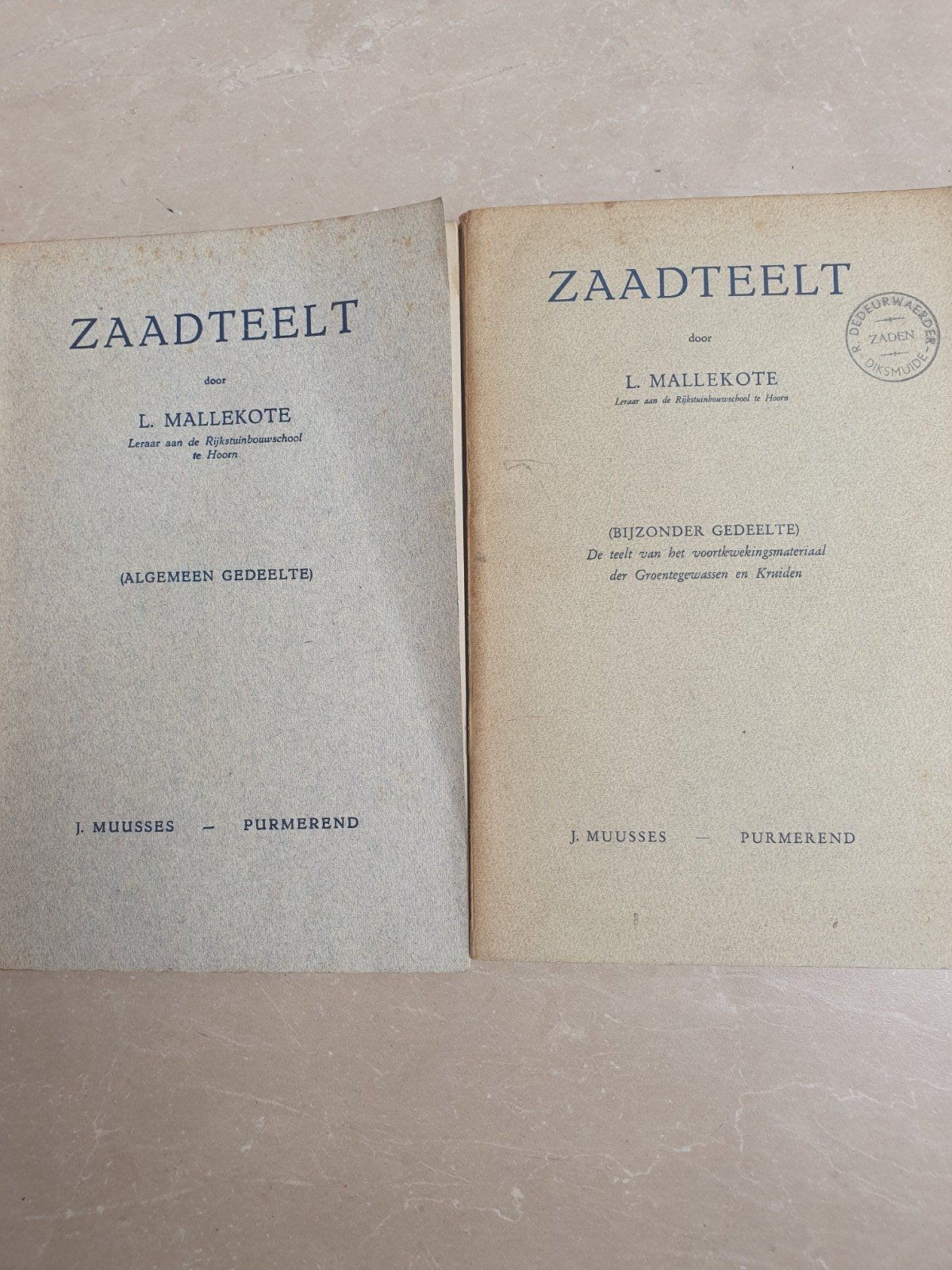 Zaadteelt/Algemeen en bijzonder gedeelte, Boeken, Stock en Verzamelingen, Ophalen