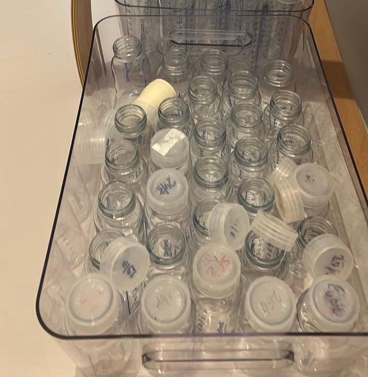 Glazen flessen sterifeed met flessenwarmer voor borstvoeding, Ophalen, Zo goed als nieuw