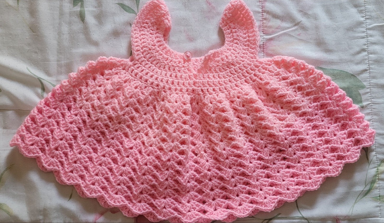 Robe bébé rose fait main au crochet – Style princesse (Taill, Ophalen of Verzenden, Nieuw, Fait mains, Meisje