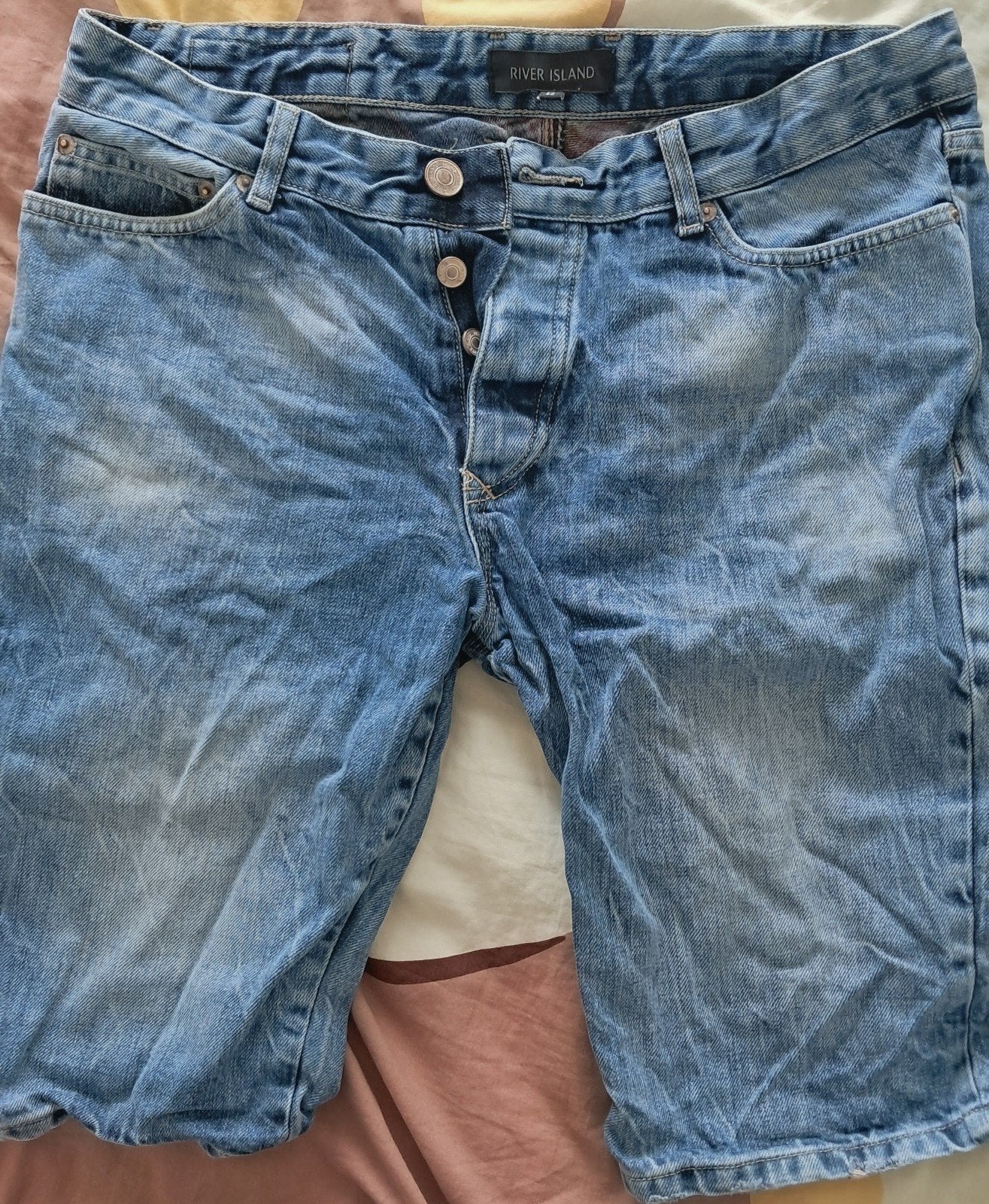 River island jeans short buttoned, Kleding | Heren, Spijkerbroeken en Jeans, Blauw, Ophalen of Verzenden, Gedragen, River island