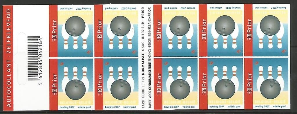 2007 Bowling B 72**, Postzegels en Munten, Postzegels | Europa | België, Postfris, Orginele gom, Sport, Zonder stempel, Postfris