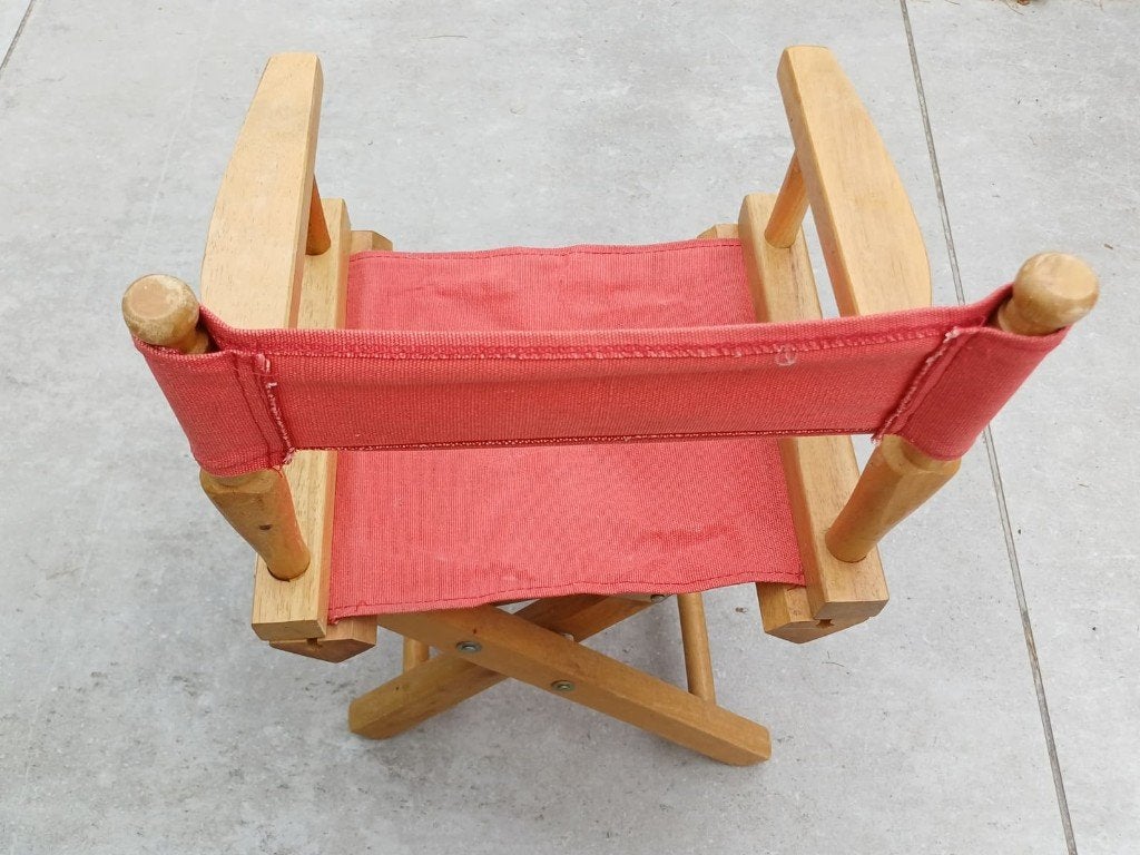 Opvouwbare regisseursstoel kind, Huis en Inrichting, Stoelen, Ophalen, Gebruikt, Rood, Hout