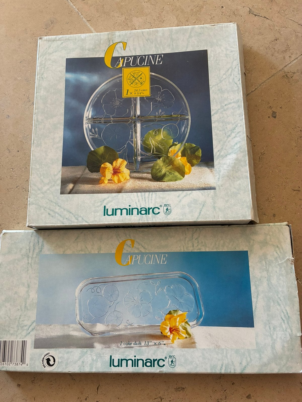 Twee luminarc glazen schotels, Ophalen, Zo goed als nieuw, Glas