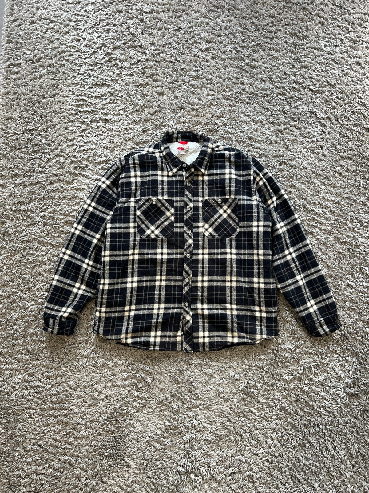 Flannel Jacket size XXL - Black & Cream Plaid, Enlèvement ou Envoi, Porté, Autres tailles, Autres couleurs