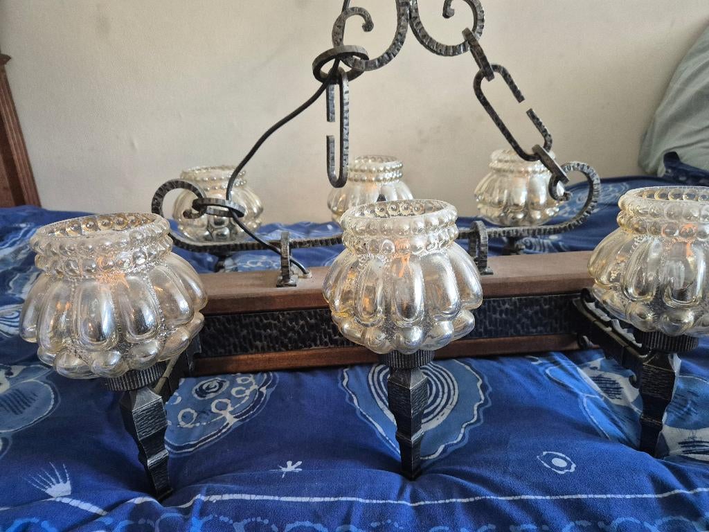 Rustieke luster langwerpig, Ophalen, Zo goed als nieuw, Glas, Rustiek