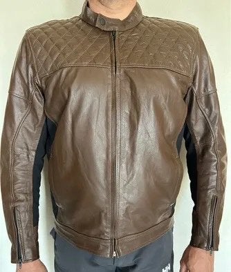 Blouson de moto en cuir brun - Course -  2XL - comme neuf, Enlèvement ou Envoi, COURSE, Manteau | cuir, Neuf, sans ticket