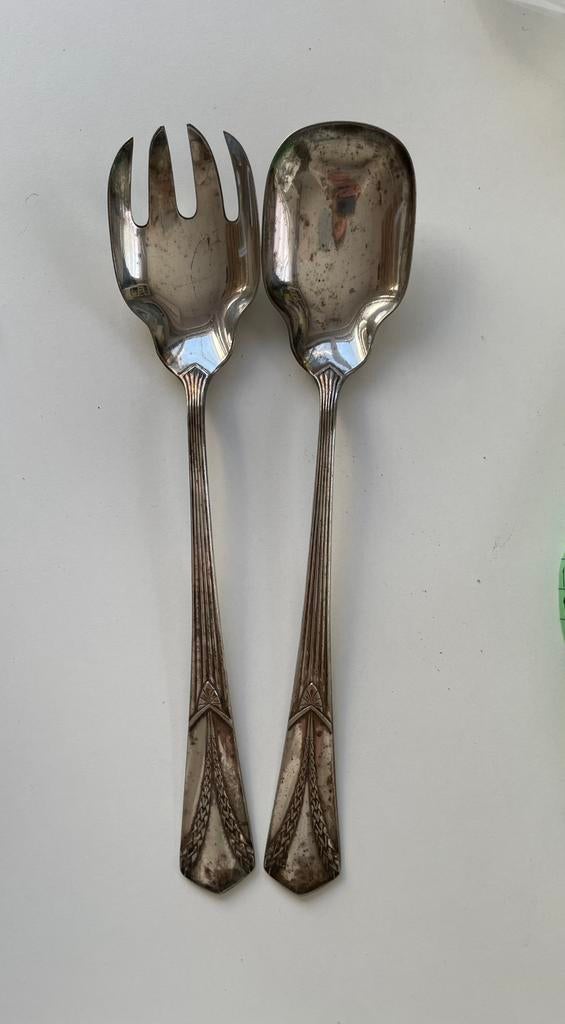 antieke WMF saladecouvert verzilverd Art Nouv. of Jugendst., Antiek en Kunst, Ophalen of Verzenden