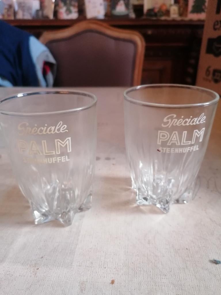 Oude palm glazen, Enlèvement ou Envoi, Comme neuf, Verre ou Verres, Palm