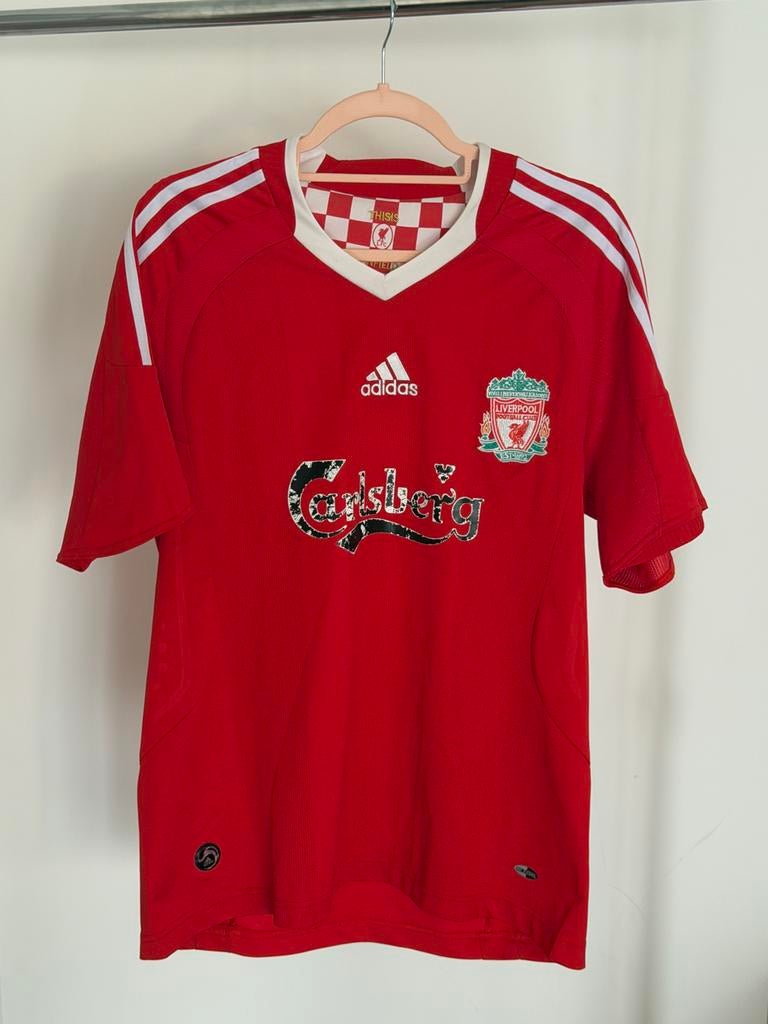 Maillot Liverpool vintage Adidas Carlsberg rouge rétro 2008, Ophalen of Verzenden, Zo goed als nieuw, Shirt