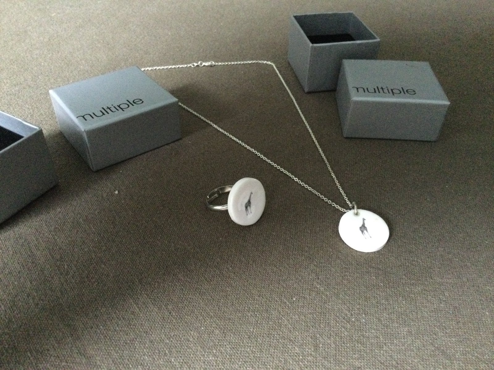 Ketting en ring giraf, Enlèvement, Comme neuf, Réglable