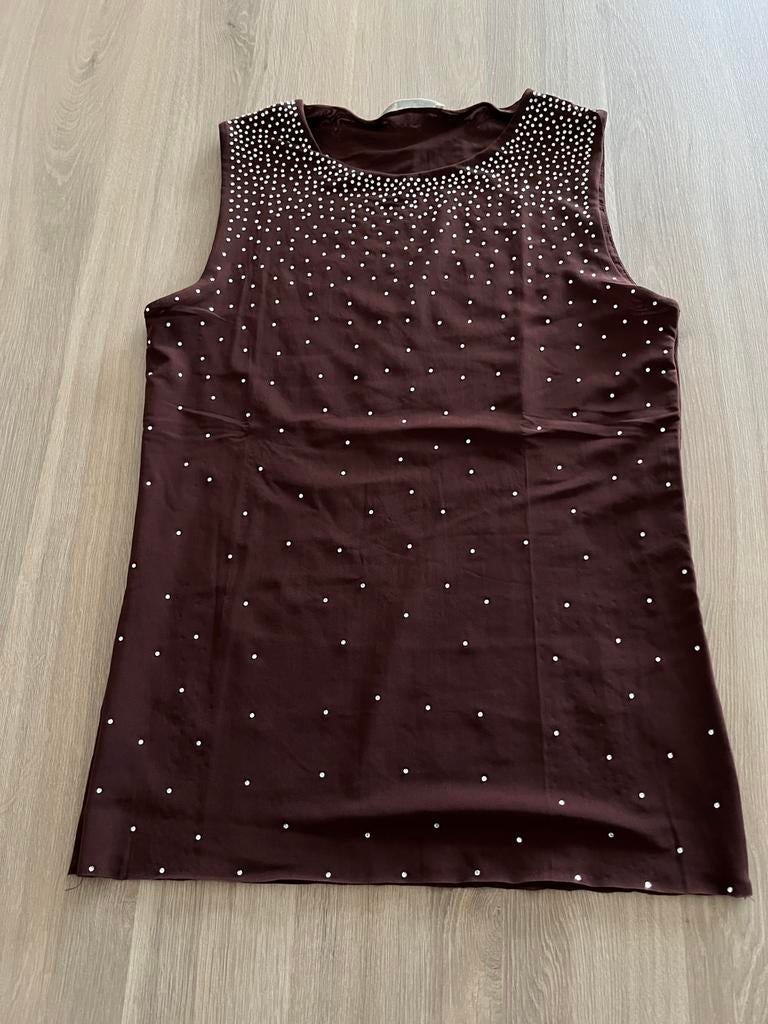 Bruin topje strass ZARA, nieuw, Maat 38/40 (M), Bruin, Ophalen of Verzenden, Zo goed als nieuw