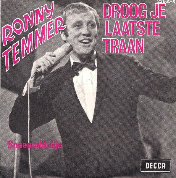 7" Ronny Temmer – Droog Je Laatste Traan / Sneeuwklokje, Gebruikt, 7 inch, Ophalen of Verzenden, Nederlandstalig