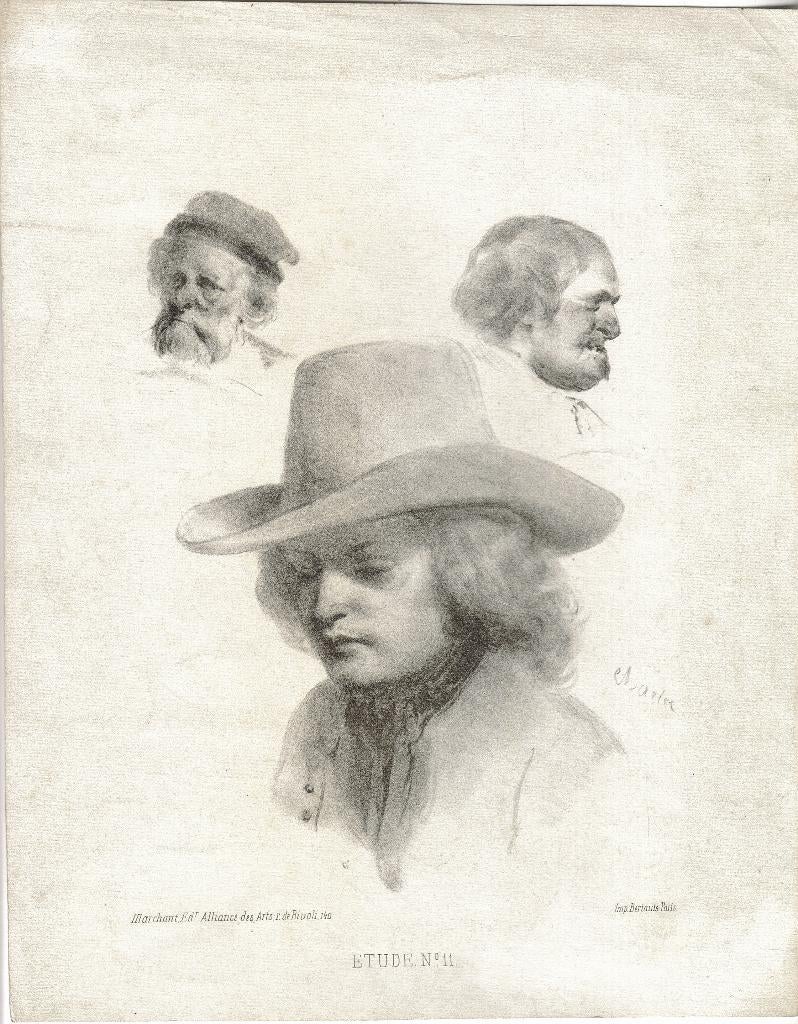 Nicolas-Toussaint Charlet litho "Étude No. 11", Antiquités & Art, Enlèvement