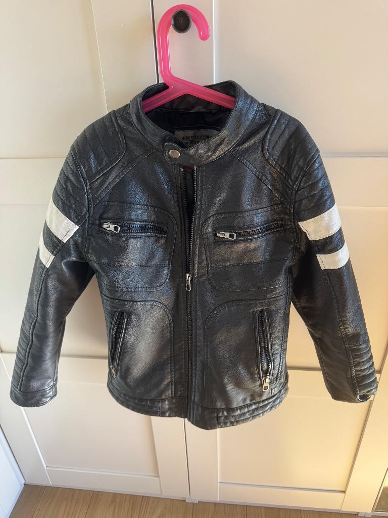 Stoer leren jasje, Kinderen en Baby's, Kinderkleding | Maat 140, Ophalen, Zo goed als nieuw, Jongen, Jas