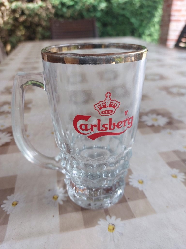 Bierglas Carlsberg 0,25 liter, Ophalen of Verzenden, Zo goed als nieuw, Glas of Glazen, Overige merken