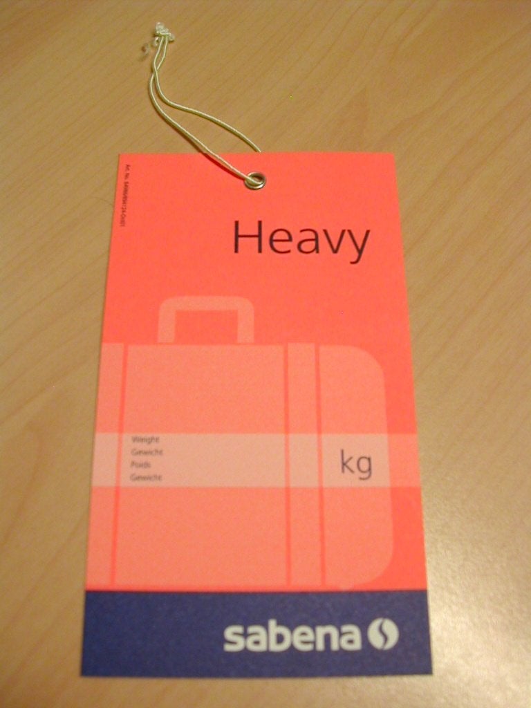 Bagage passager Sabena Label #014 Étiquette bagages lourds, Enlèvement ou Envoi, Neuf
