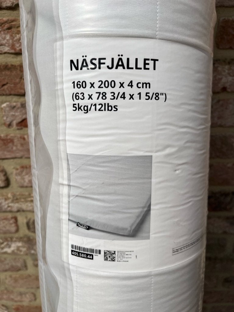 IKEA NÄSFJÄLLET Surmatelas, blanc, 160 x 200 cm NEUF, Neuf, Matelas, Enlèvement, 200 cm