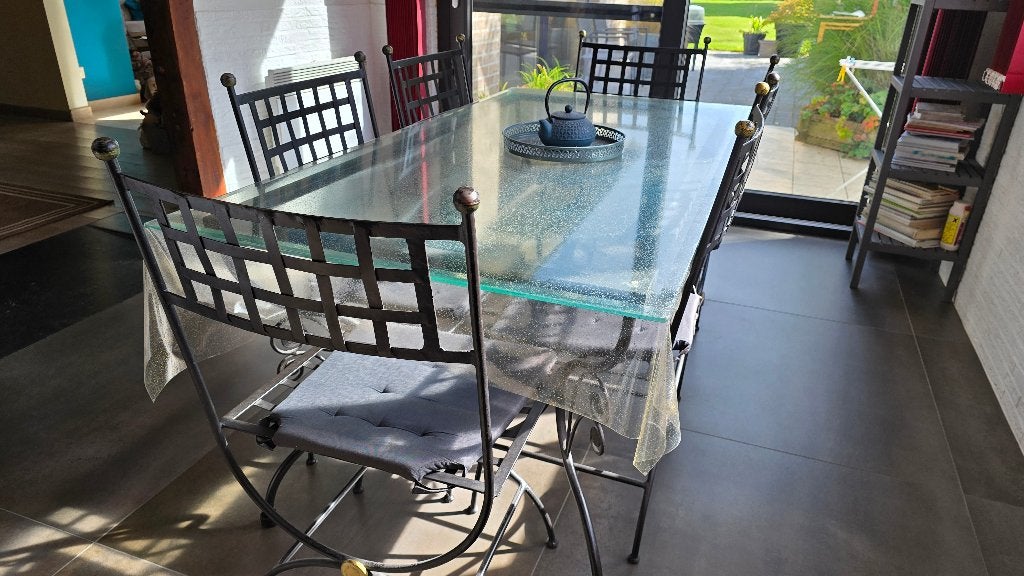 TABLE RECTANGULAIRE, Maison & Meubles, 150 à 200 cm, Cinq personnes ou plus, Verre, Contemporain