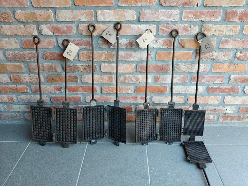 Oude wafelijzers, om op de barbecue te bakken, Antiek en Kunst, Ophalen