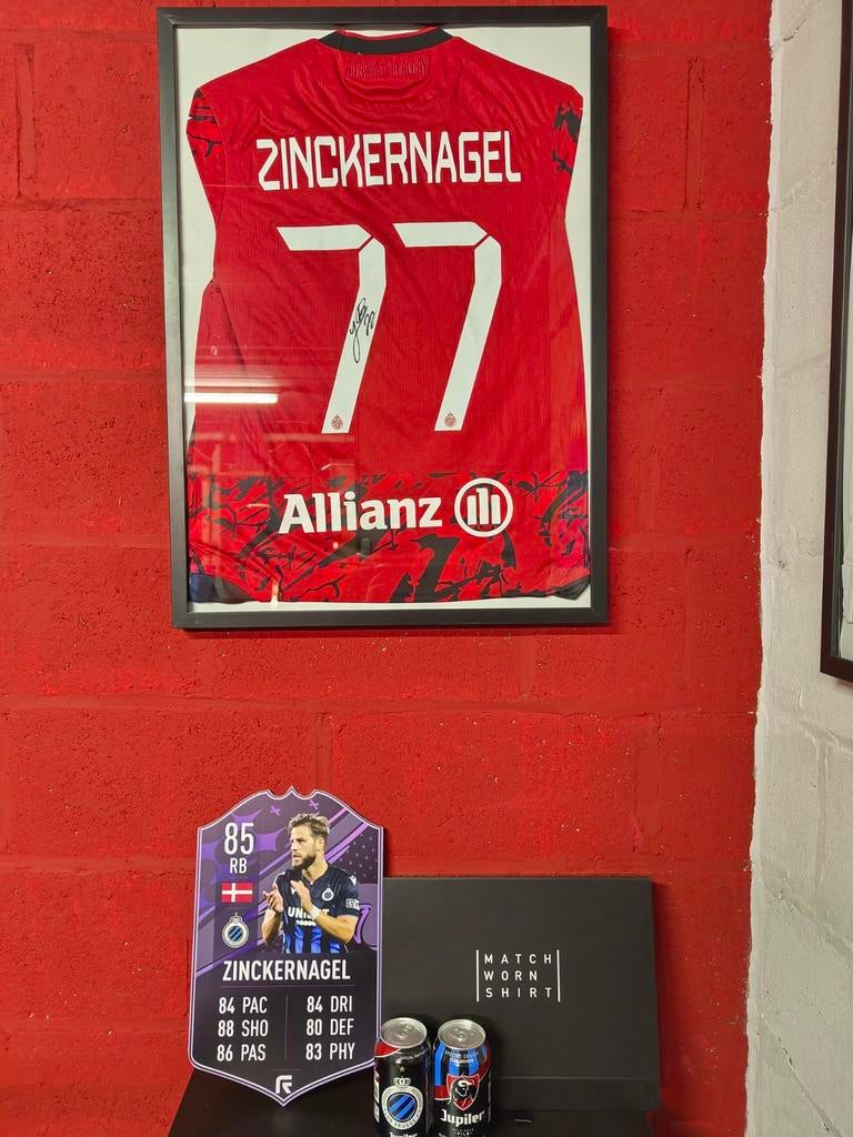 Match worn shirt and signed - Zinckernagel / Club Brugge, Enlèvement, Comme neuf, Maillot