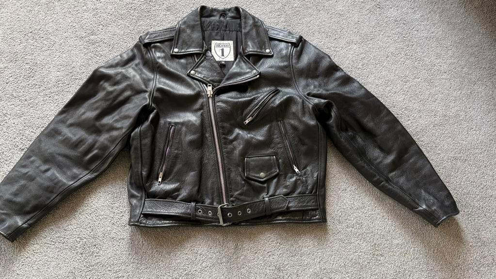Lederen motorjas highway 1 maat xxl (56), Enlèvement, Seconde main, Manteau | cuir